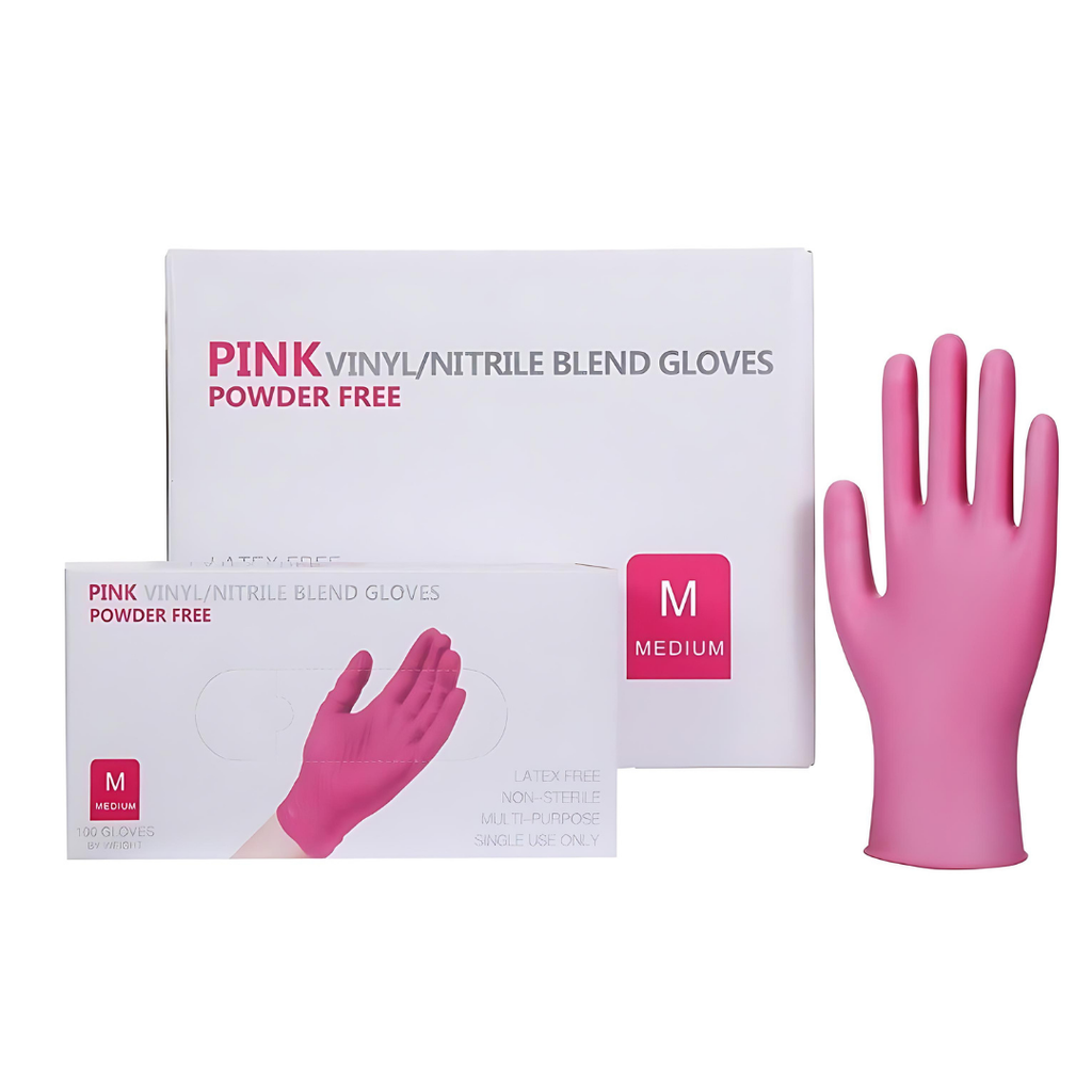 Guantes Rosas Desechables Multiusos | Paquete de 100 Piezas