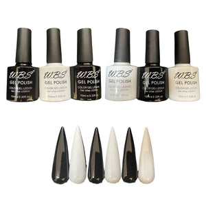 Gel Semipermanente Gama R De 6 Piezas Marca WBS Para Uñas 10ml c/u