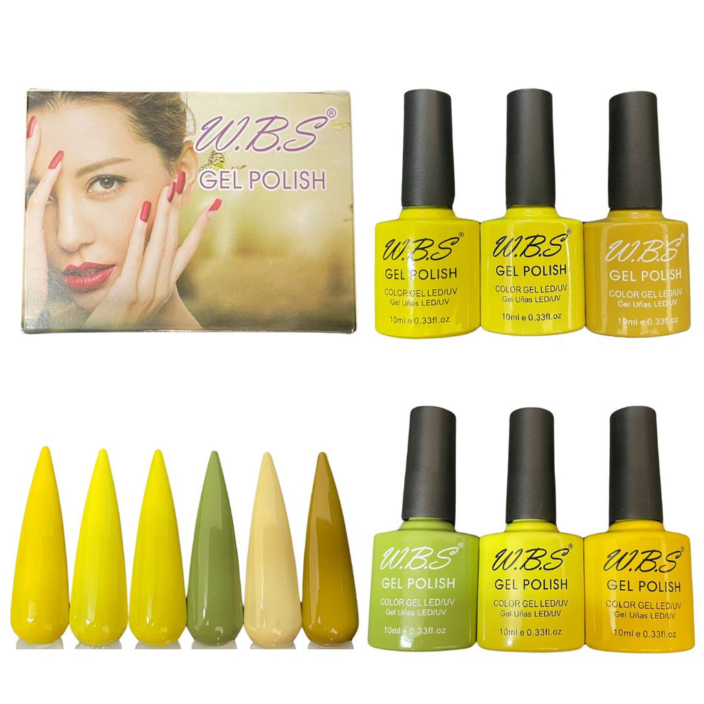 Gel Semipermanente Gama Z De 6 Piezas Marca WBS Para Uñas 10ml c/u