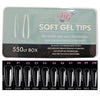 Tips para Soft Gel forma Coffin Caja con 550 piezas press on Manicure