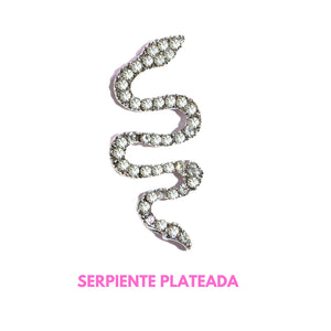 Decoración Uñas Serpiente Metal Dorado, Plata O Golden Rose