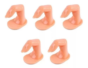Dedos De Practica Con Uña Paquete C/5 Piezas Gel Acrilico